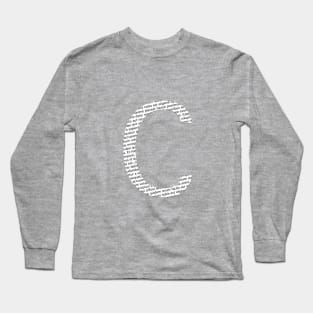 Typographic monogram cutout Long Sleeve T-Shirt